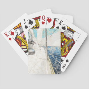 Dusky Sailboat Yacht Seascape Playing Cards