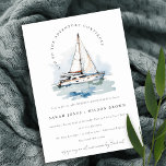 Dusky Sailboat Yacht Seascape Wedding Anniversary Invitation<br><div class="desc">If you need any other matching product or customisation,  kindly message via Zazzle.</div>