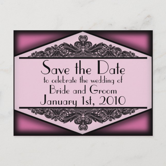 Dusky Vintage Customisable, save the date postcard (Front)