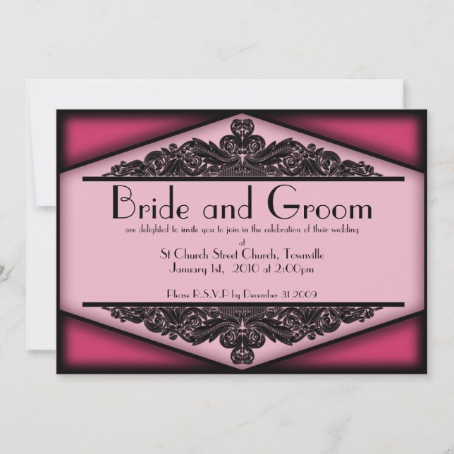 Dusky Vintage Customisable, wedding invite (Front)