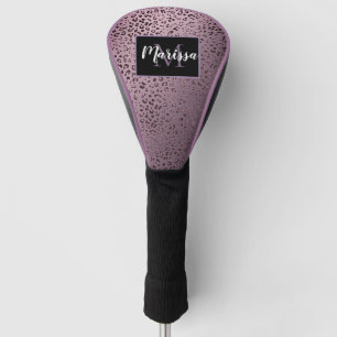 Dusky Violet Leopard Monogram Golf Head Cover