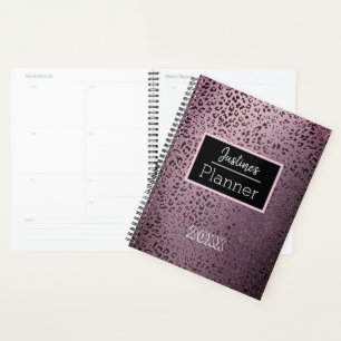 Dusky Violet Leopard Personalised Planner