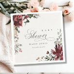 Dusky Warm Winter Festive Foliage Baby Shower  Napkin<br><div class="desc">If you need any further customisation please feel free to message me on yellowfebstudio@gmail.com.</div>