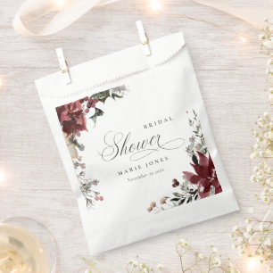 Dusky Warm Winter Festive Foliage Bridal Shower Favour Bags