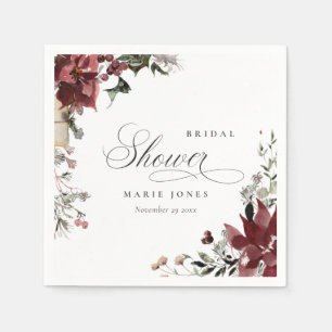 Dusky Warm Winter Festive Foliage Bridal Shower Napkin