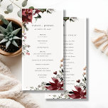 Dusky Warm Winter Festive Foliage Wedding Program Thank You Card<br><div class="desc">If you need any further customisation please feel free to message me on yellowfebstudio@gmail.com.</div>