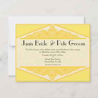 Dusky Yellow Vintage, wedding invitation