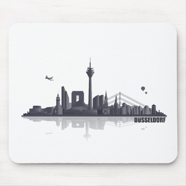 Düsseldorf City Skyline Mouse Mat (Front)