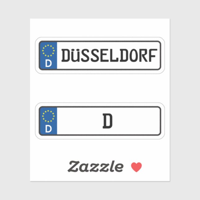 Dusseldorf kennzeichen, German Car License Plate (Sheet)