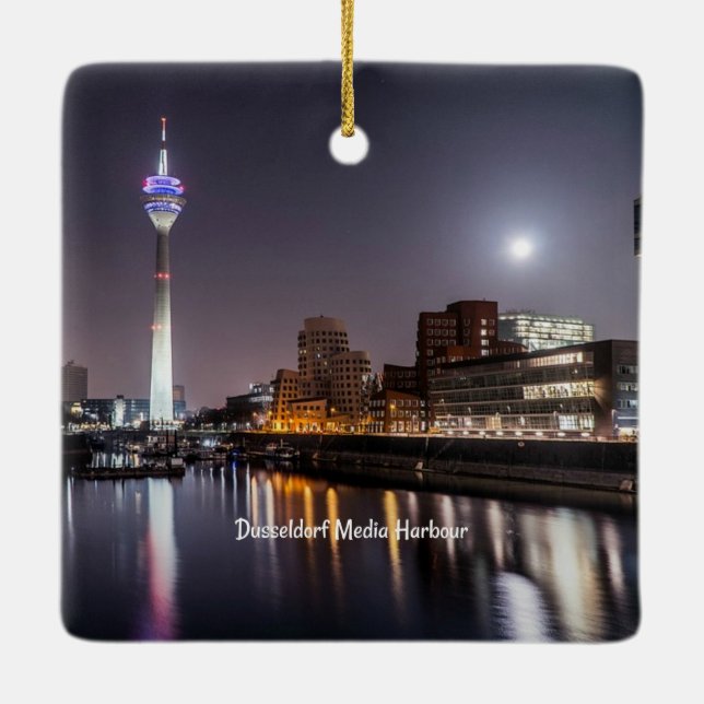 Dusseldorf, Media Harbour (labelled), Ceramic Ornament (Back)