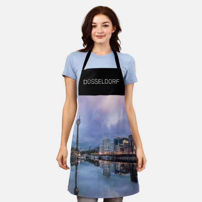 Dusseldorf Skyline Germany Holiday Sunset Souvenir Apron (Worn)