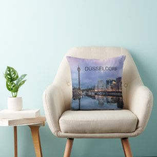Dusseldorf Skyline Germany Holiday Sunset Souvenir Cushion