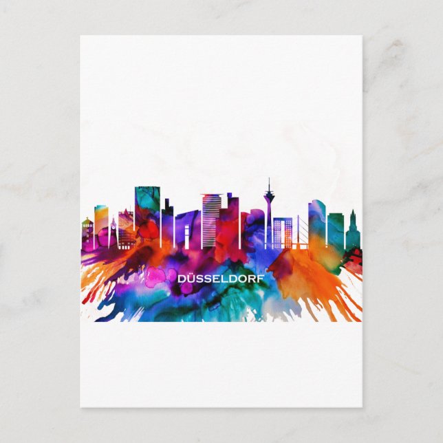Dusseldorf Skyline Invitation Postcard (Front)