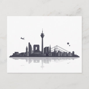 Düsseldorf Skyline - Postkarte / Grußkarte Postcard