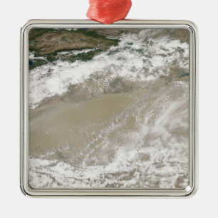 Dust and clouds hovered over the Taklimakan Des Metal Tree Decoration