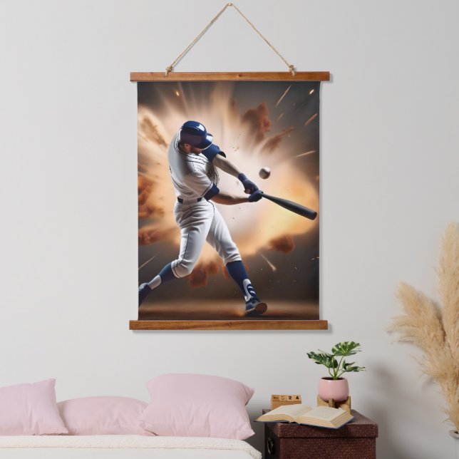 Dust And Glory: Baseball The Home Run Hanging Tapestry (Bedroom)