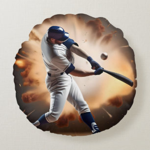 Dust And Glory: Baseball The Home Run Round Cushion