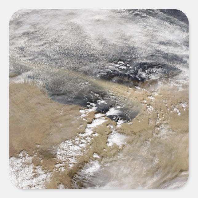 Dust blows off the coast of Libya Square Sticker (Front)