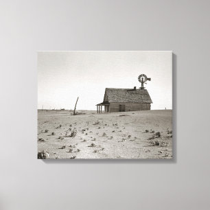 Dust Bowl Farm, 1938. Vintage Photo Canvas Print
