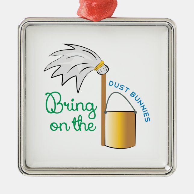 Dust Bunnies Metal Tree Decoration (Front)