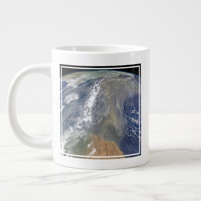 Dust Heading Towards South America Large Coffee Mug (Left)