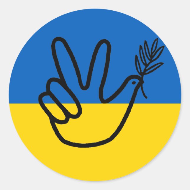 Dust on Ukrainian flag Classic Round Sticker (Front)