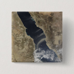 Dust plumes blow off the coast of Saudi Arabia 15 Cm Square Badge