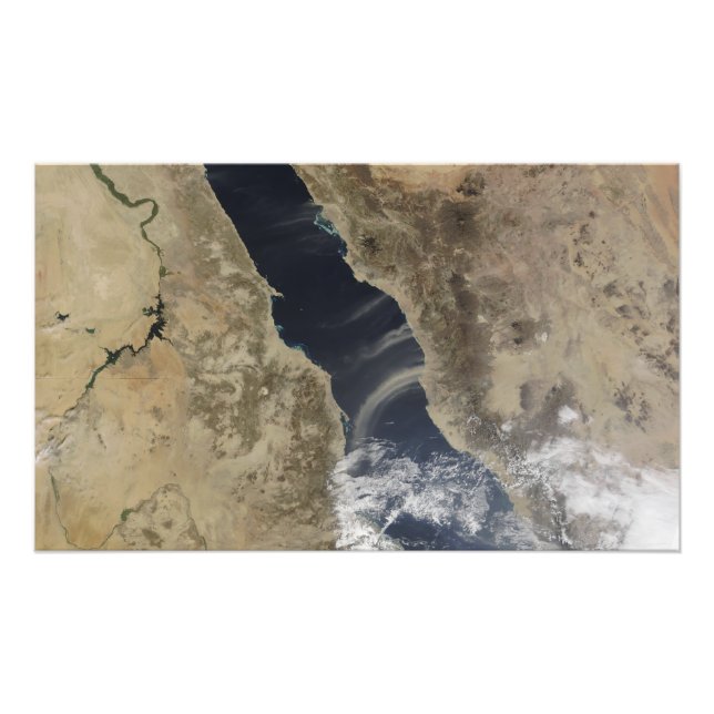 Dust plumes blow off the coast of Saudi Arabia Photo Print (Front)