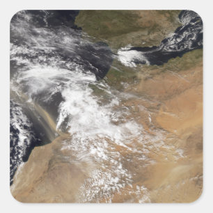 Dust plumes off the Moroccan coast Square Sticker