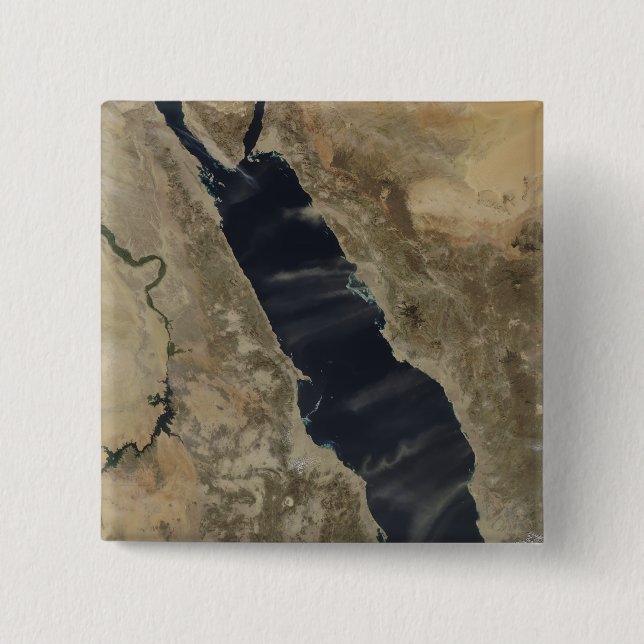 Dust plumes over the Red Sea 15 Cm Square Badge (Front)