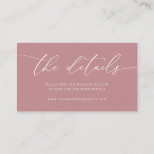 Dust Rose and Gold Minimalist Wedding Enclosure Ca Card