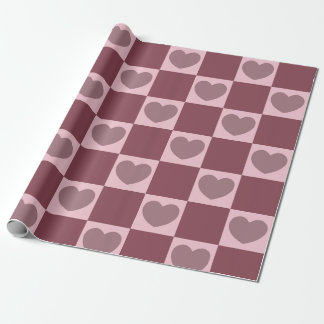 Dust Rose Double Heart Pattern Wrapping Paper