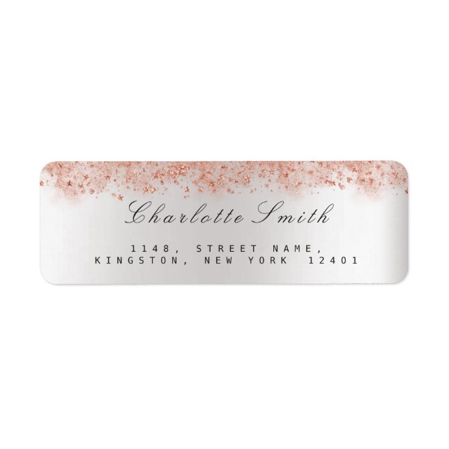 Dust Star Pink Rose Grey RSVP Return Address (Front)