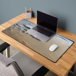 Dust Storm Across The Sand Seas Of Sahara Desert. Desk Mat