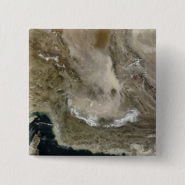 Dust storm in Iran 15 Cm Square Badge (Front)