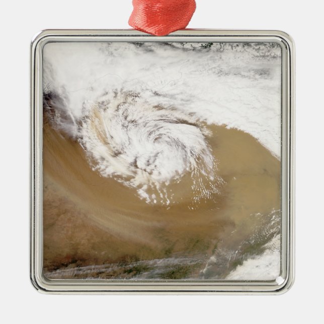 Dust storm in northern China 2 Metal Tree Decoration (Front)