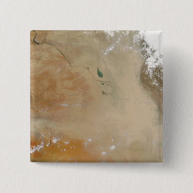 Dust storm in the Middle East 15 Cm Square Badge (Front)