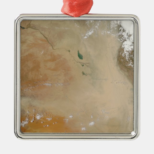 Dust storm in the Middle East Metal Tree Decoration (Front)