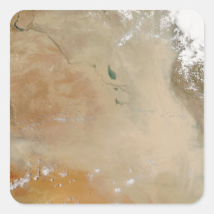 Dust storm in the Middle East Square Sticker