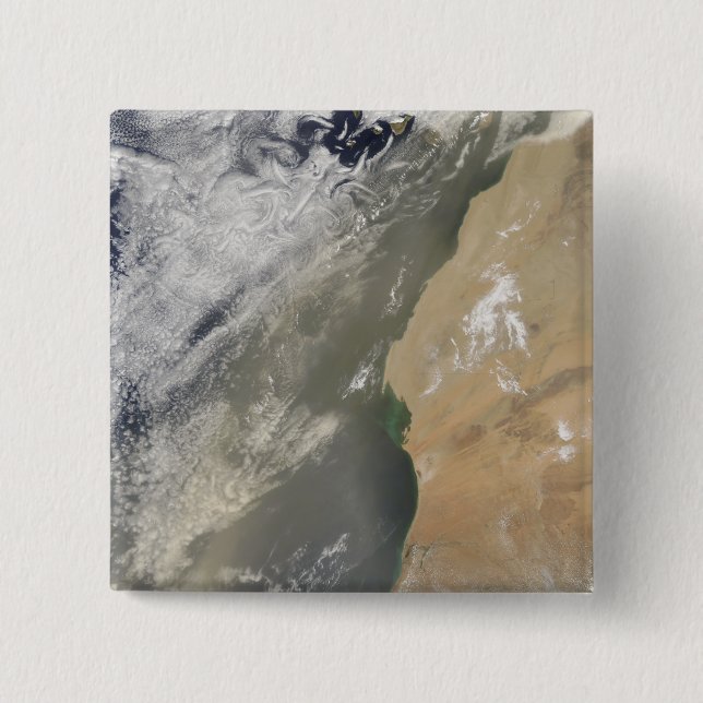 Dust storm off West Africa 15 Cm Square Badge (Front)