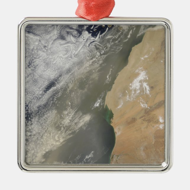 Dust storm off West Africa Metal Tree Decoration (Front)