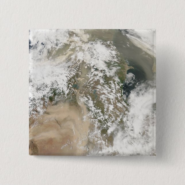 Dust storms over the Middle East 15 Cm Square Badge (Front)