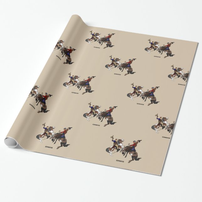 Dustbowl Cowboys Wrapping Paper (Unrolled)
