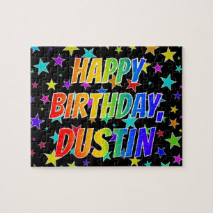 "DUSTIN" First Name, Fun "HAPPY BIRTHDAY" Jigsaw Puzzle