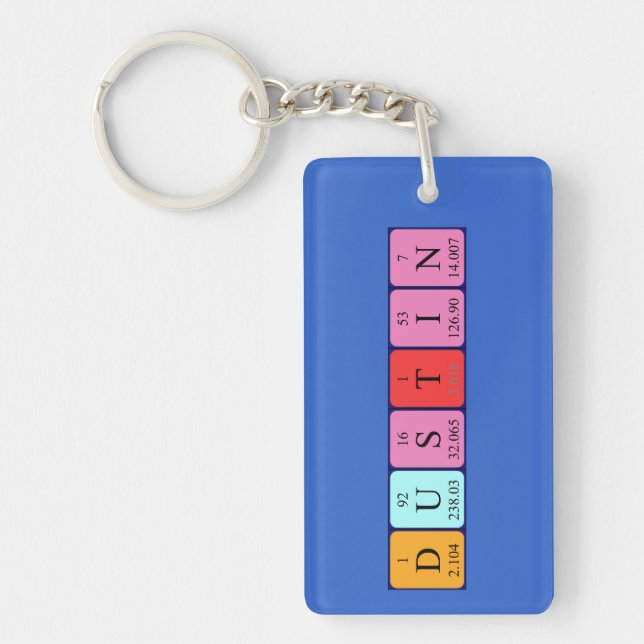 Dustin periodic table name keyring (Front)