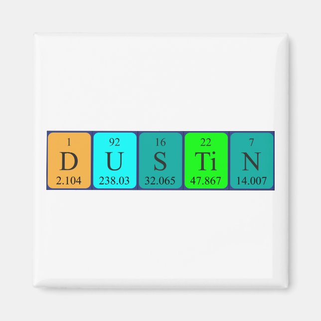 Dustin periodic table name magnet (Front)