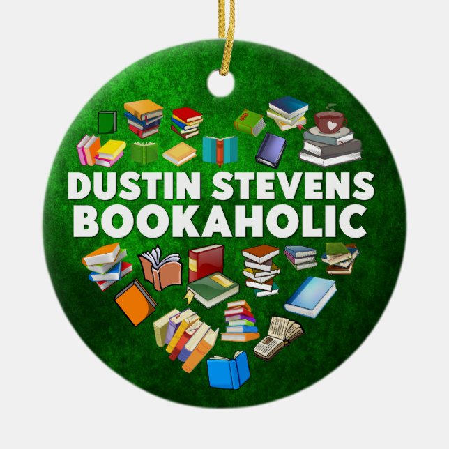 Dustin Stevens Bookaholic Ceramic Tree Decoration (Front)