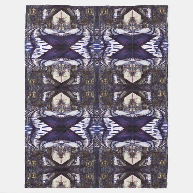 Dusting the Piano Fleece Blanket (Front)