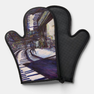 Dusting the Piano Oven Mitt