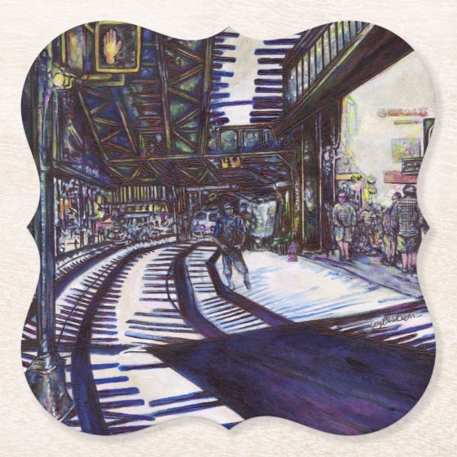 Dusting the Piano Paper Coaster (Front)